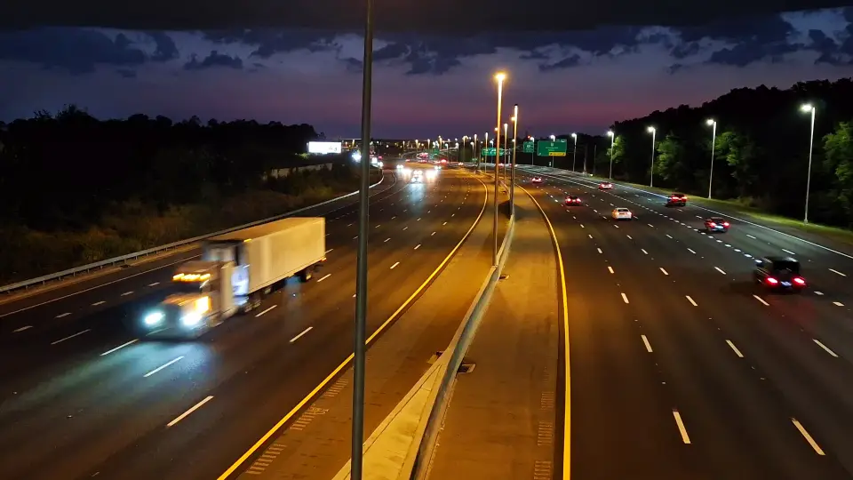 Night highway traffic in a Traffic Heaven ambience video